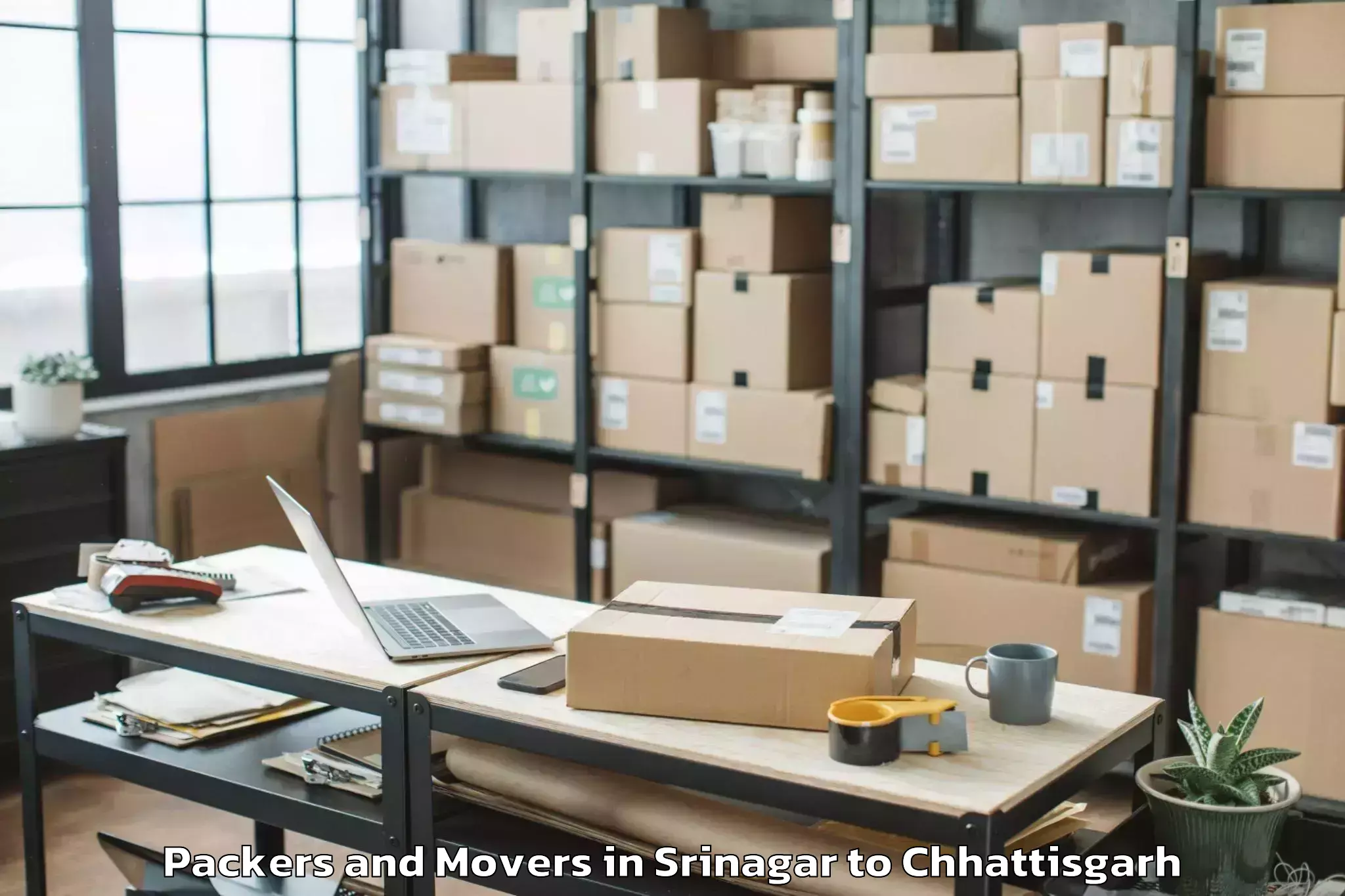 Reliable Srinagar to Icfai University Raipur Durg Packers And Movers